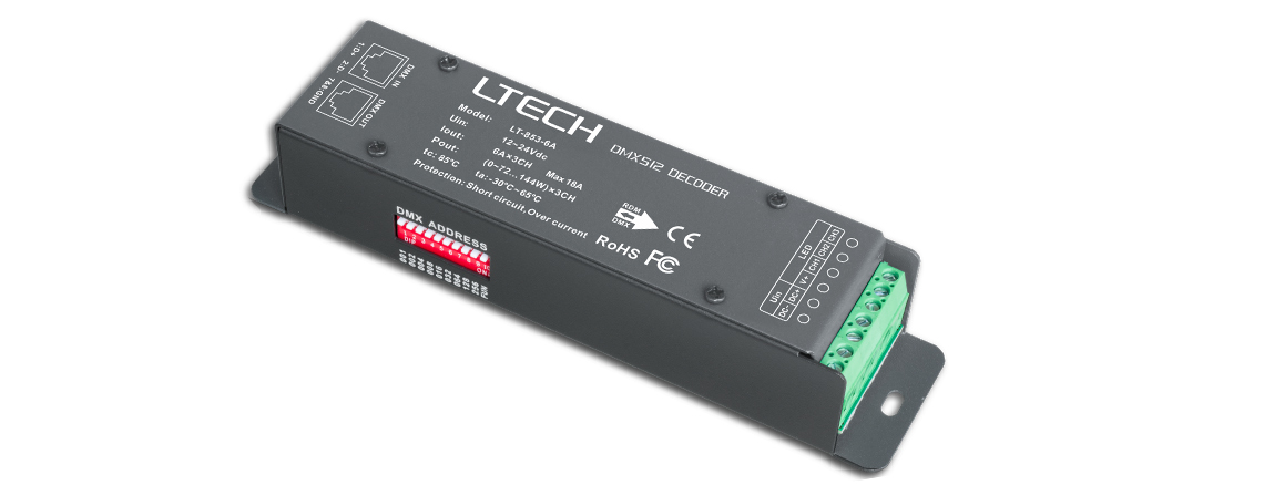 3路 恒壓DMX解碼器 LT-853-6A