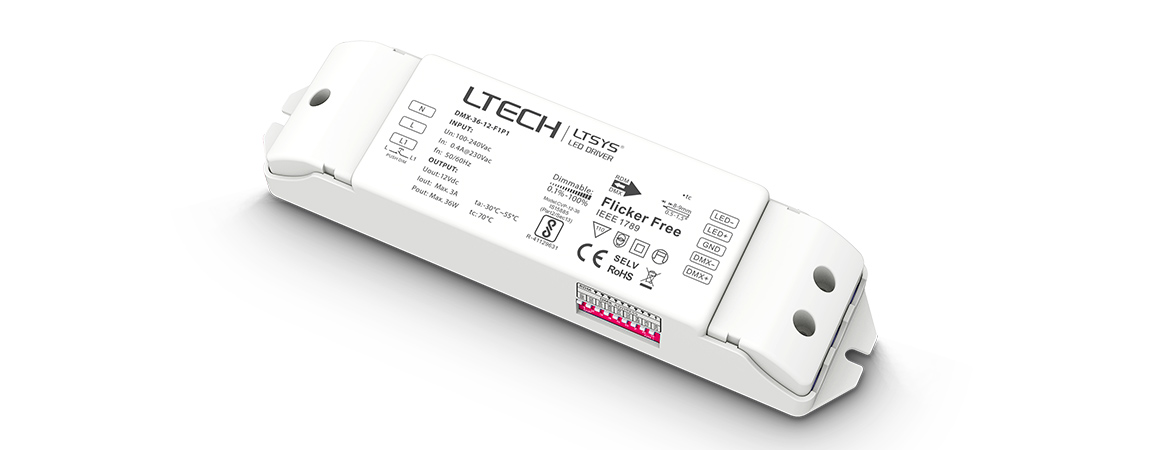 36W 12VDC 恒壓DMX調(diào)光電源 DMX-36-12-F1P1
