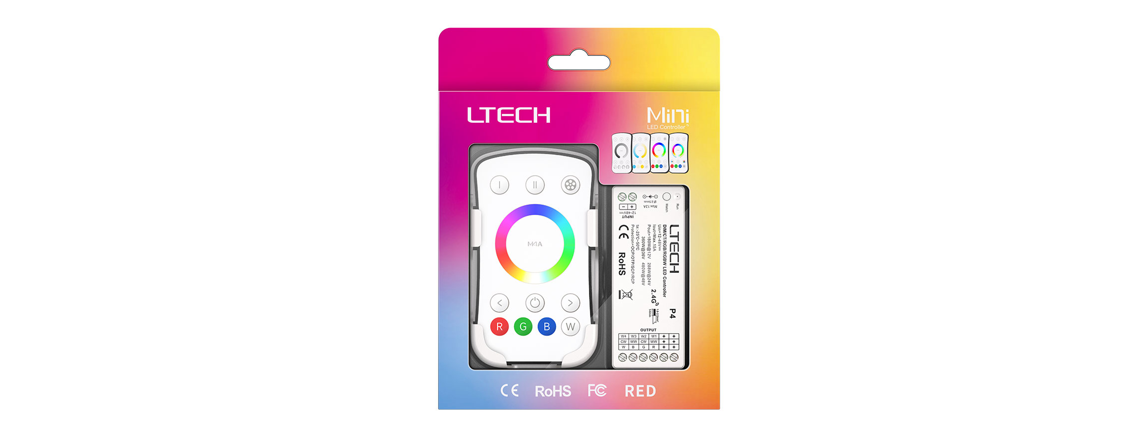 單區(qū)RGBW RF 2.4G無線LED控制器 M4A+P4