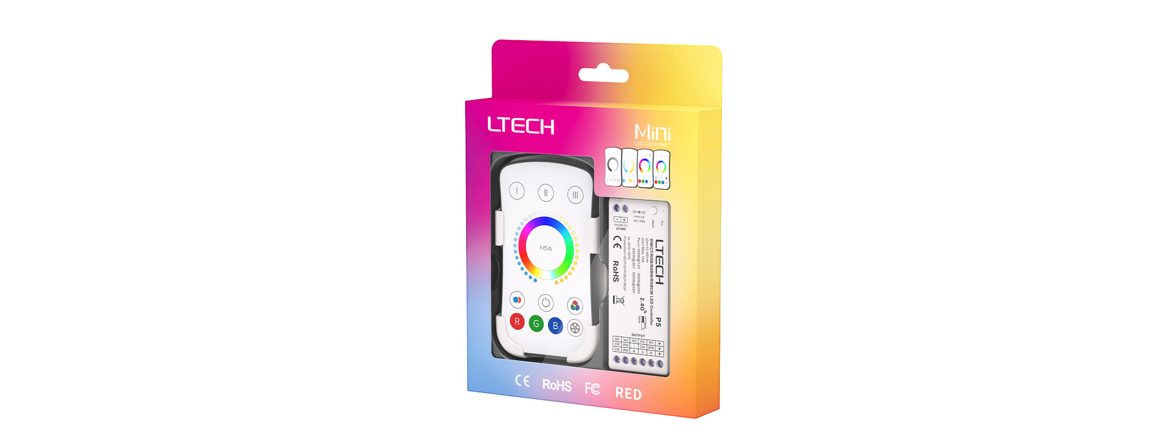 單區(qū)RGBCW RF 2.4G無線LED控制器  M5A+P5