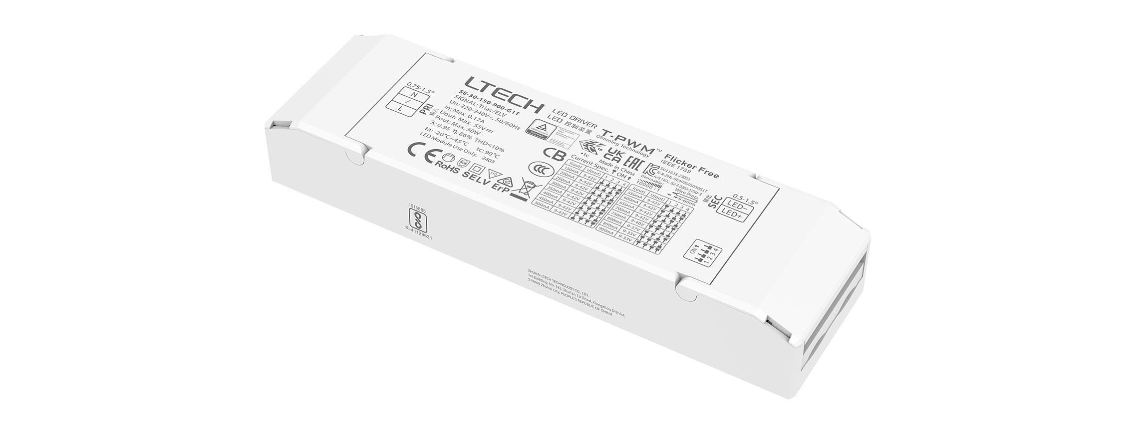 30W 150-900mA 恒流可控硅智能調(diào)光電源 SE-30-150-900-G1T