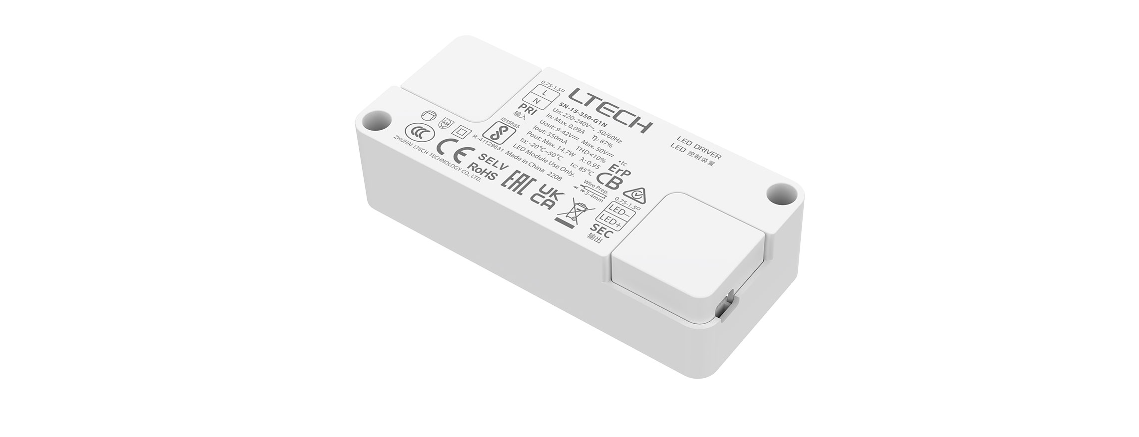 超小體積ON/OFF恒流LED電源 SN-15-350-G1N