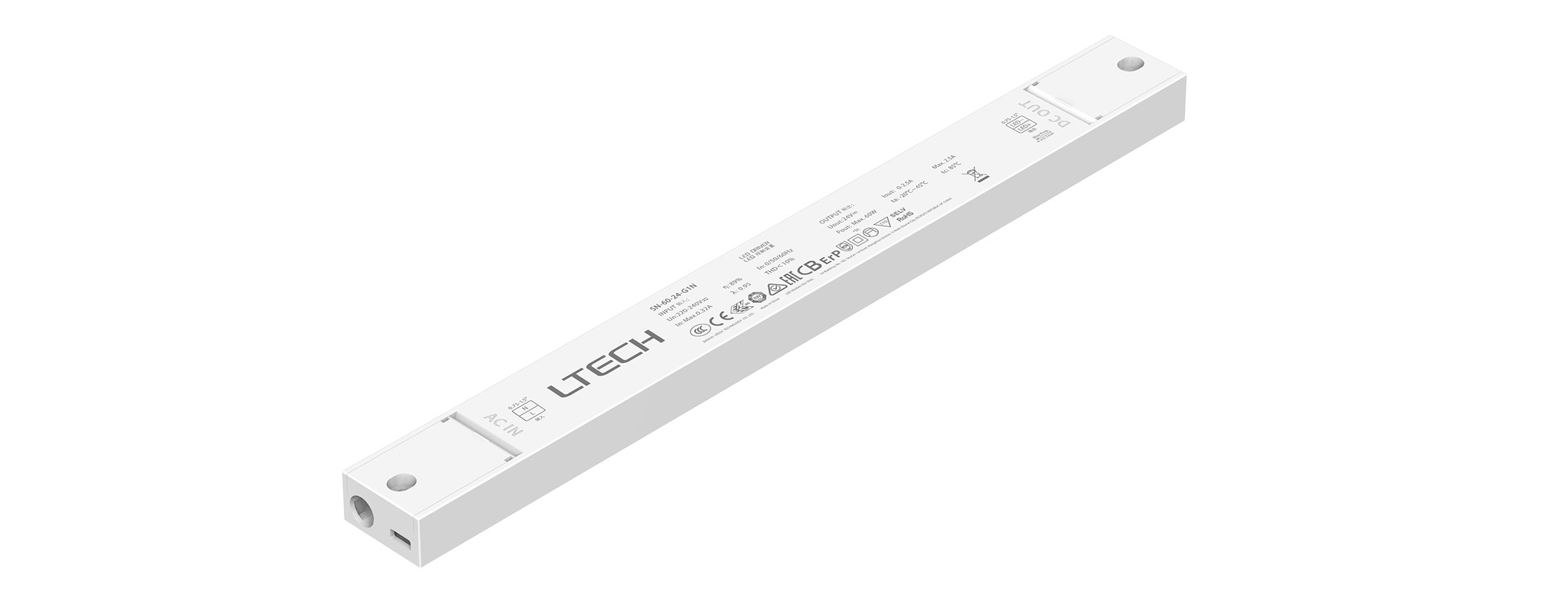 60W 24VDC 恒壓ON/OFF LED電源 SN-60-24-G1N