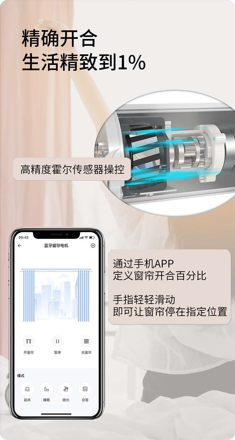 窗簾電機(jī)高精度霍爾傳感器操控制